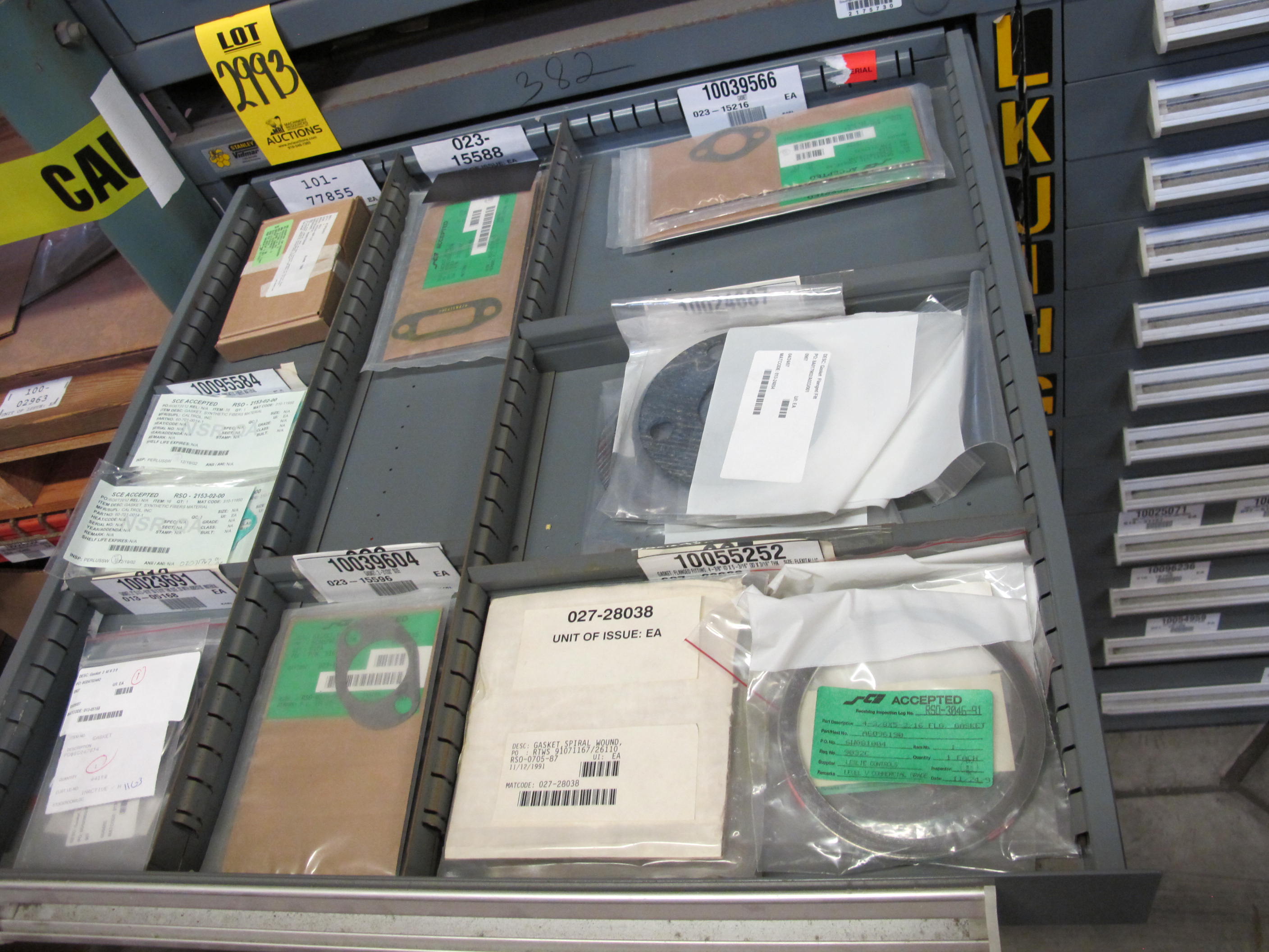 STANLEY VIDMAR HEAVY DUTY 12-DRAWER PARTS CABINET W/ CONTENTS (W-50) LOADING & HANDLING FEE $25-